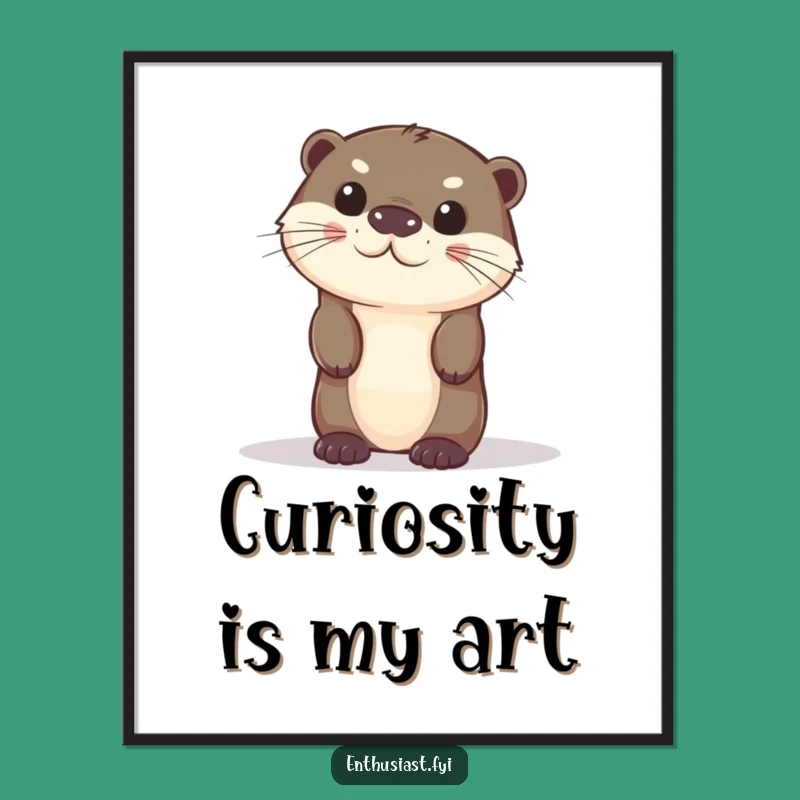 Funny Curious Otter Digital Art: Instant Charm for Your Walls