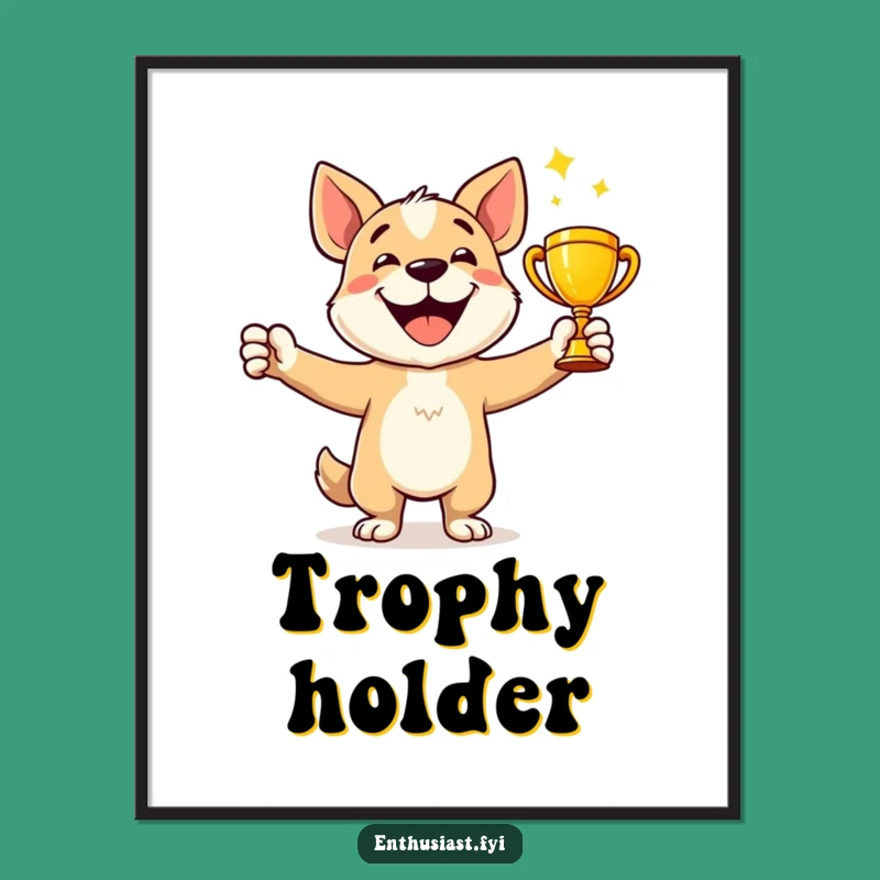 Funny Dog Winner Digital Art - Instant Celebration Decor!