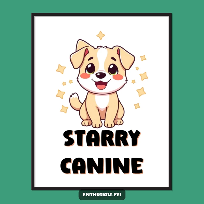 Funny Starry Dog Digital Art: Instant Joyful Download, Perfect Funny Gift!