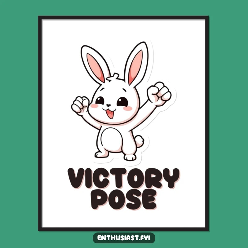 Funny Rabbit Fist Pump Digital Art: Instant Motivational Download for a Funny Gift!