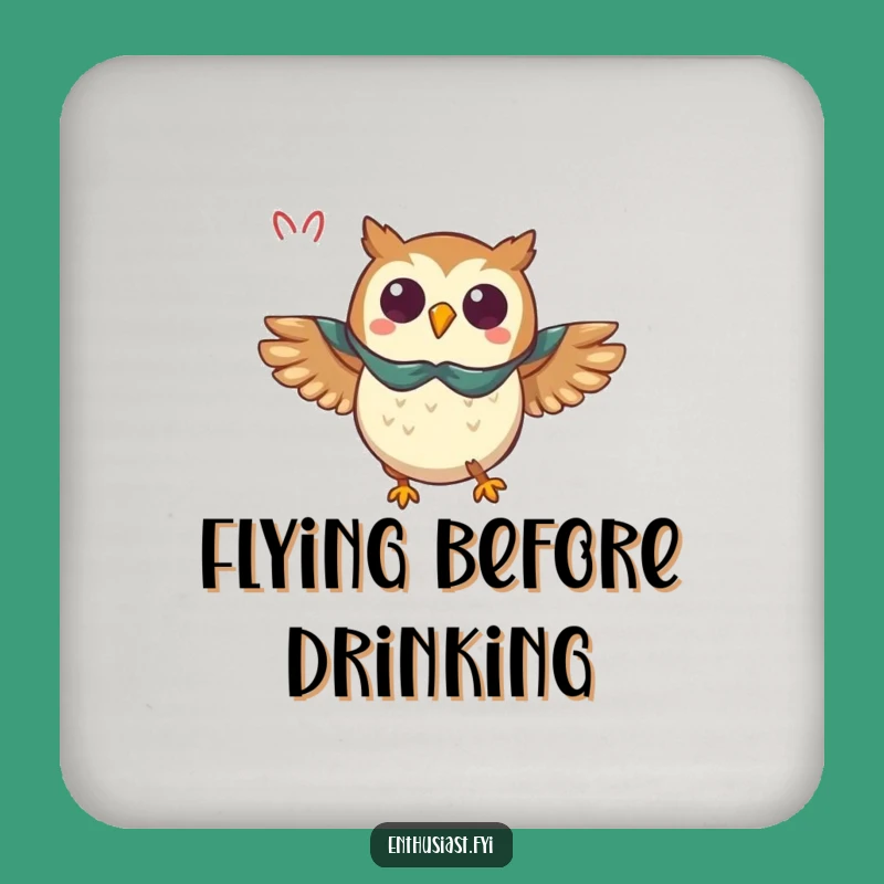 Funny Owl Cape Coaster - Protect Surfaces with Heroic Humor