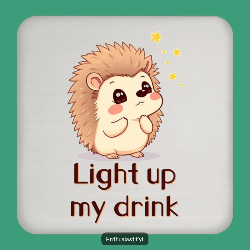 Funny Hedgehog Firefly Coaster: Protect Surfaces With Wonder, Gift Set