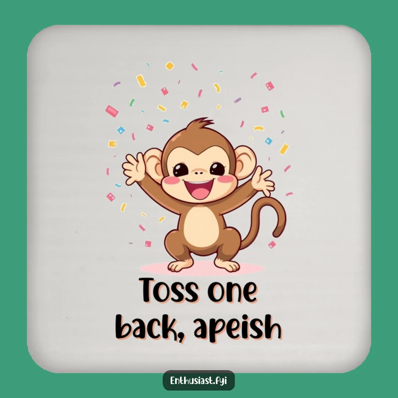 Funny Monkey Confetti Coasters: Protect Surfaces with Party Style!
