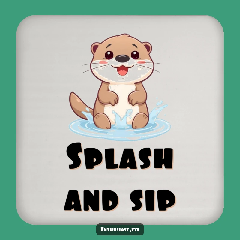 Funny Otter Coaster: Protect Surfaces with This Happy Character's Splash