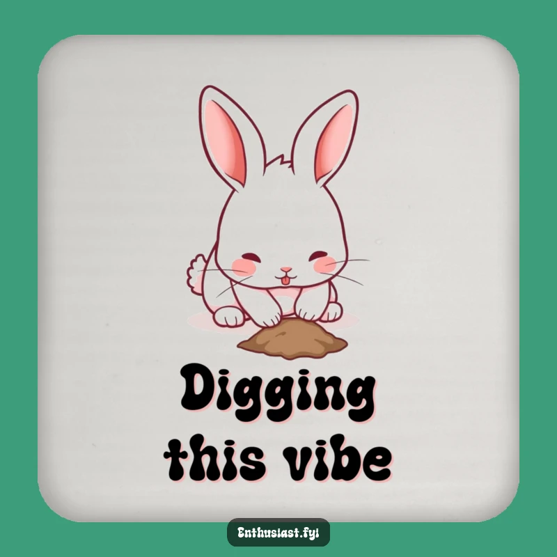 Funny Rabbit Coaster: Protect Surfaces with a Digging Bunny, Unique Gift