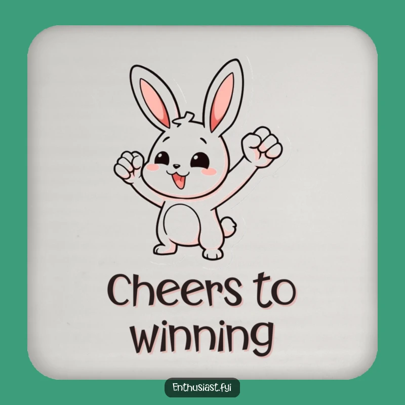 Funny Rabbit Coasters (Set of 4): Protect Surfaces with this Funny Gift!