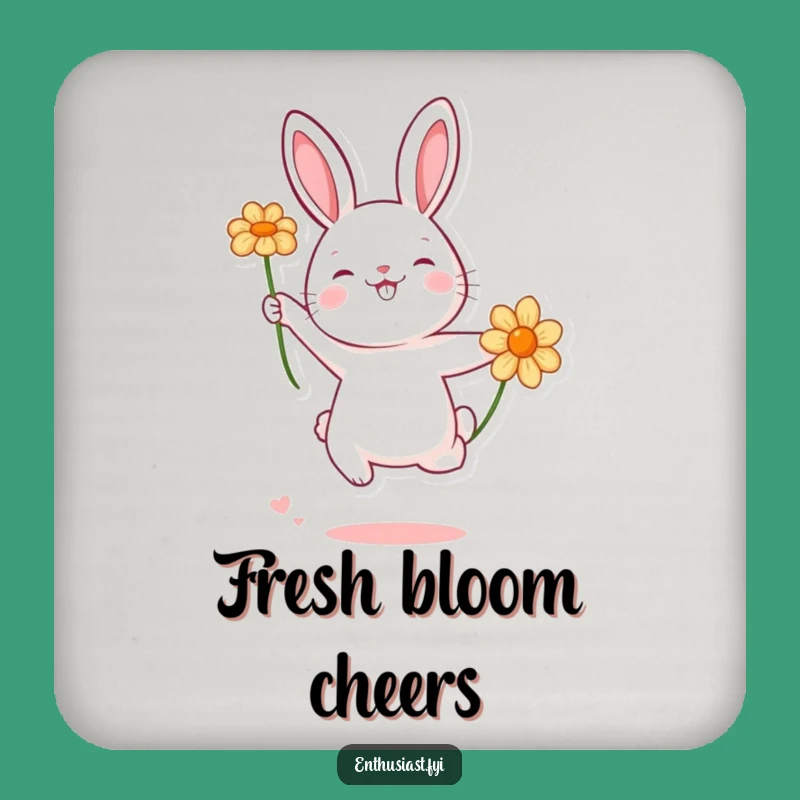 Funny Rabbit Flower Coaster - Protect Surfaces Humorously!