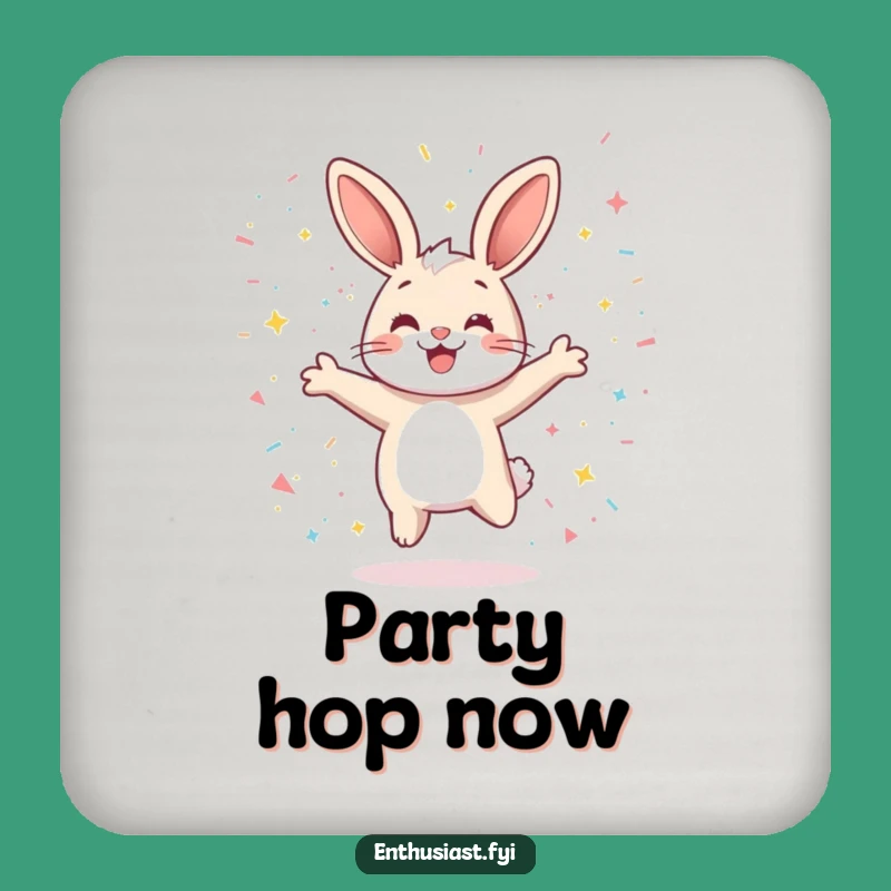 Funny Rabbit Joy Coaster: Playful Confetti Drink Protector Gift