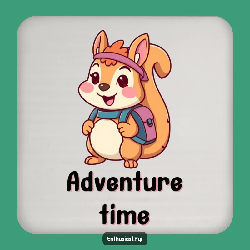 Funny Squirrel Adventure Coaster Set: Protect Surfaces with Hilarious Explorer Style