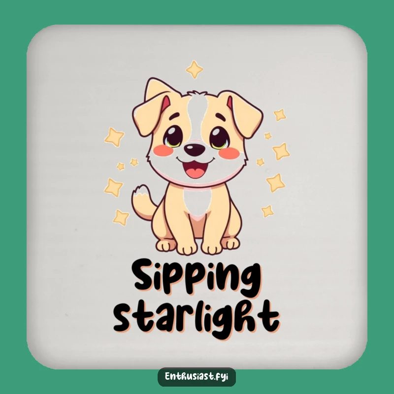 Funny Starry Dog Coasters (Set of 4): Protect Surfaces with Stellar Style, Funny Gift!