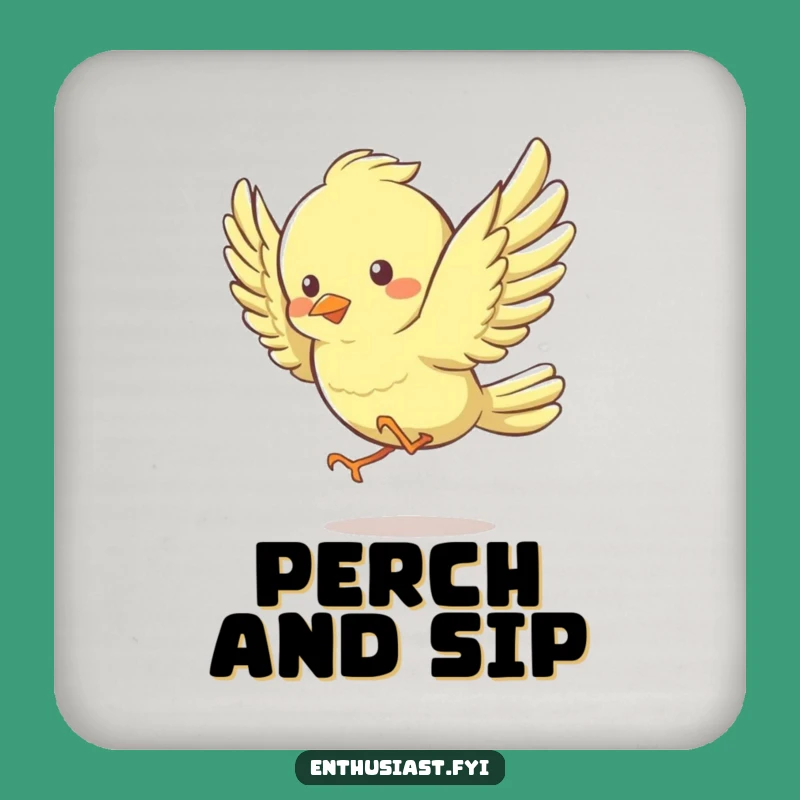 Funny Bird Coaster: Energetic Flapper - Protect Surfaces with Joy Gift!