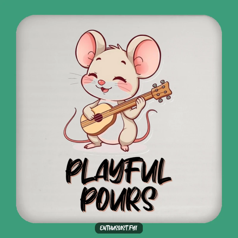 Funny Mouse Music Drink Coaster: Protect Surfaces with Cheerful Vibes