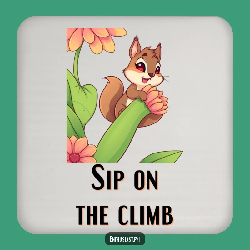 Funny Squirrel Climbing Drink Coaster - Spirited Surface Protector Gift