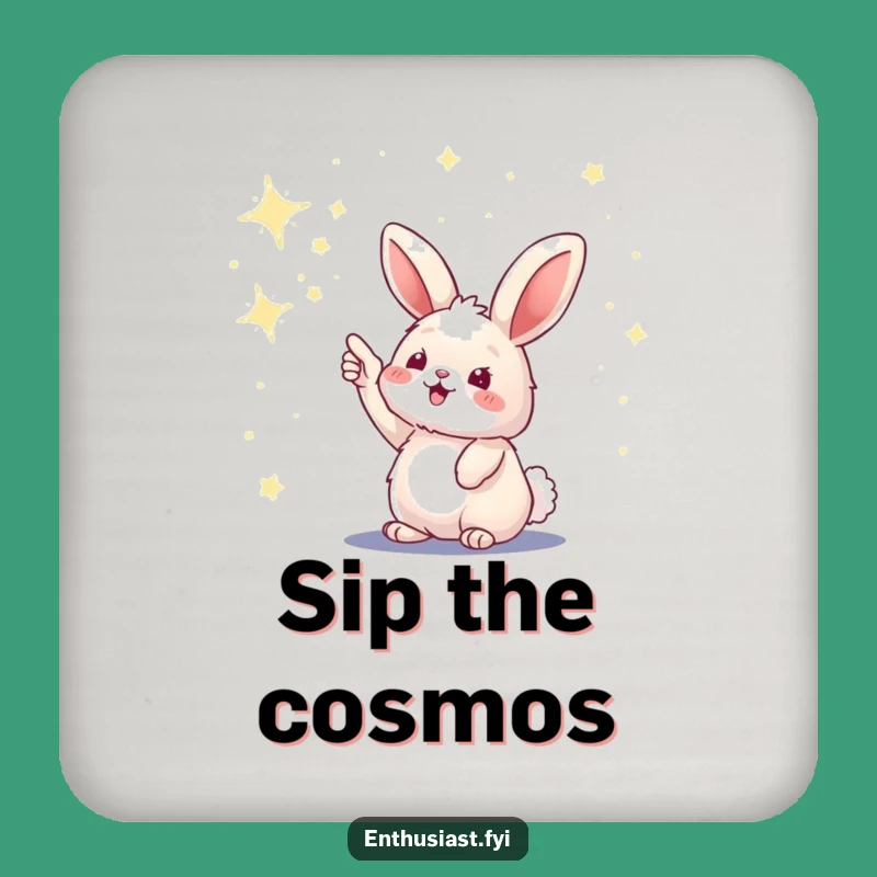 Funny Bunny Stargazing Coaster: Protect Surfaces With Cosmic Wonder