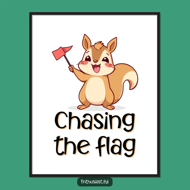 Funny Excited Squirrel Poster: Bring Spirited Cheer to Your Walls