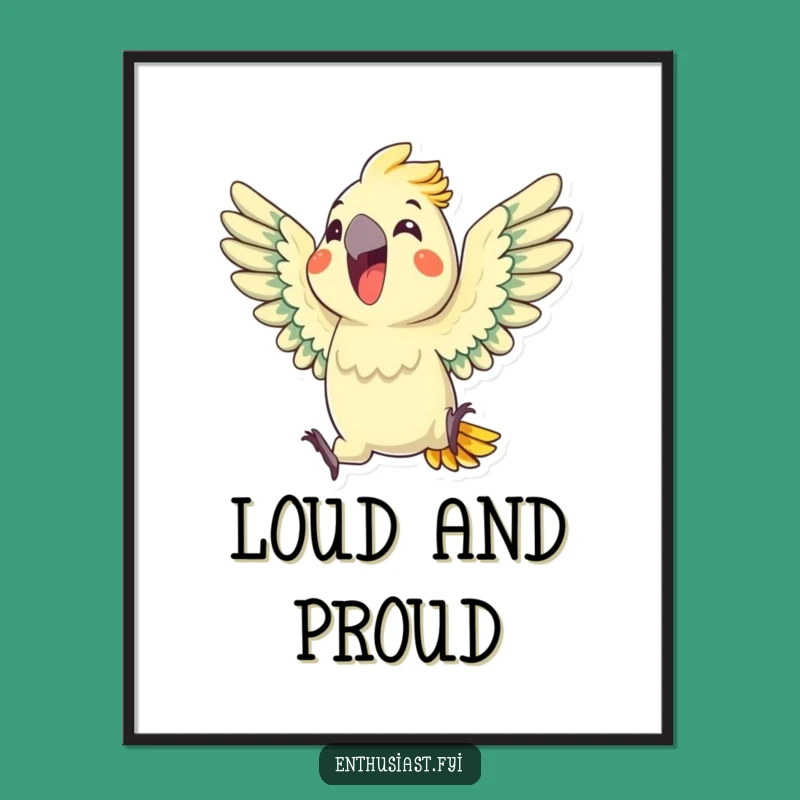Funny Parrot Squawk Poster: Enthusiastic Avian Wall Art Gift