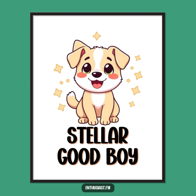 Funny Starry Dog Poster: Whimsical Wall Art, Ideal Funny Gift!
