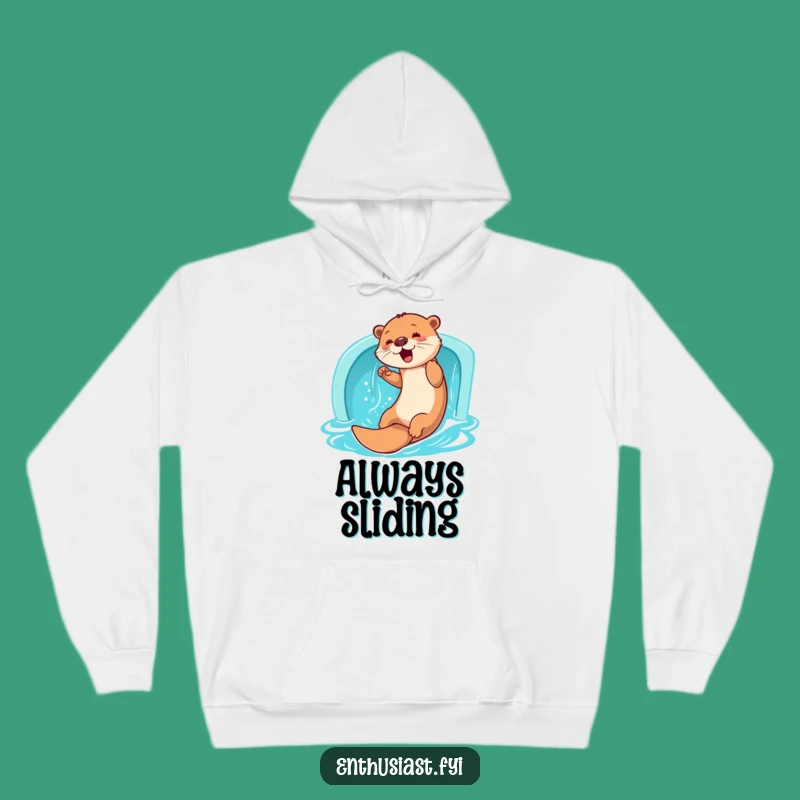 Funny Otter Slide Hoodie: Cozy Enthusiastic Water Comfort Gift