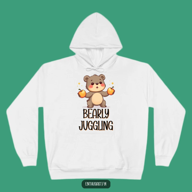 Funny Bear Cub Hoodie - Juggling Apples Sweatshirt - Awesome Funny Gift!