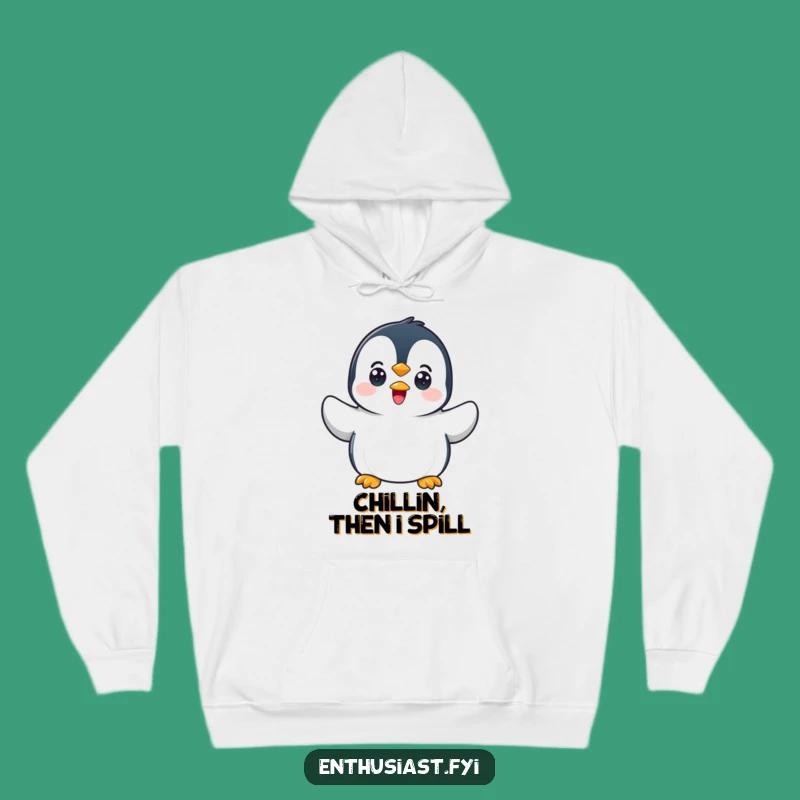 Cozy Funny Penguin Wave Hoodie: Stay Warm with Arctic Charm!