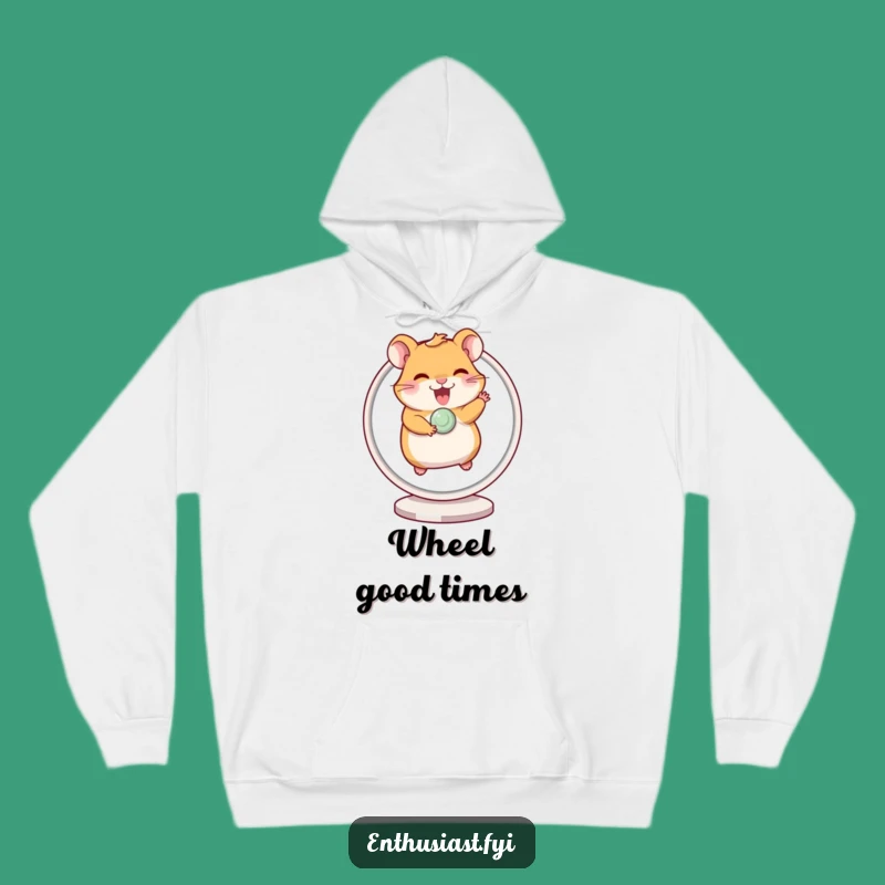 Cozy Funny Hamster Wheel Hoodie: Giggling Warmth, Comfortable Gift for Energetic Souls