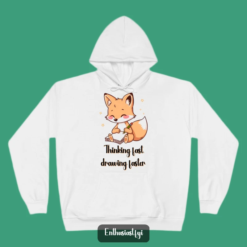 Funny Fox Sketching Hoodie - Cozy Artist's Notebook for Fox Enthusiasts
