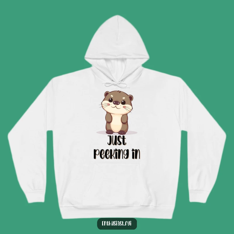 Cozy Funny Curious Otter Hoodie: Stay Warm and Mysterious
