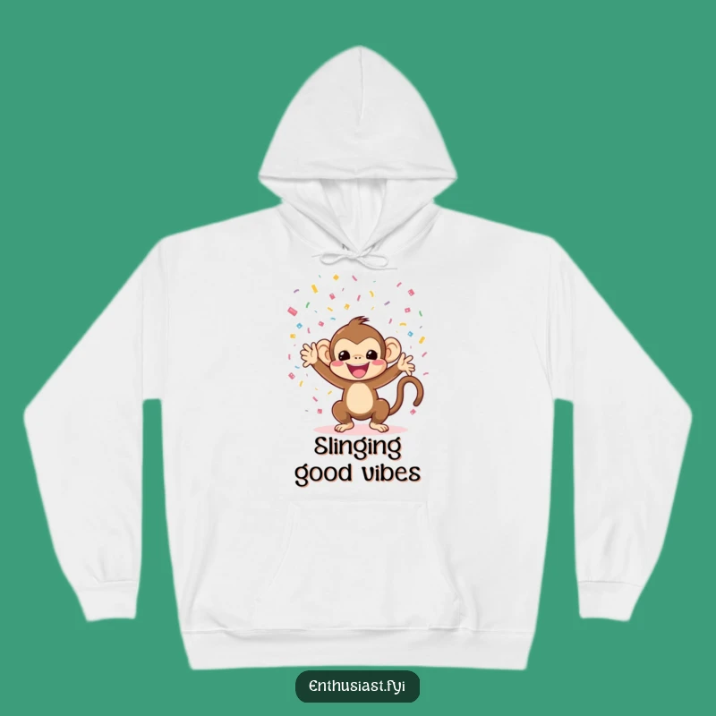 Cozy Funny Monkey Confetti Hoodie: Your Ultimate Party Companion!