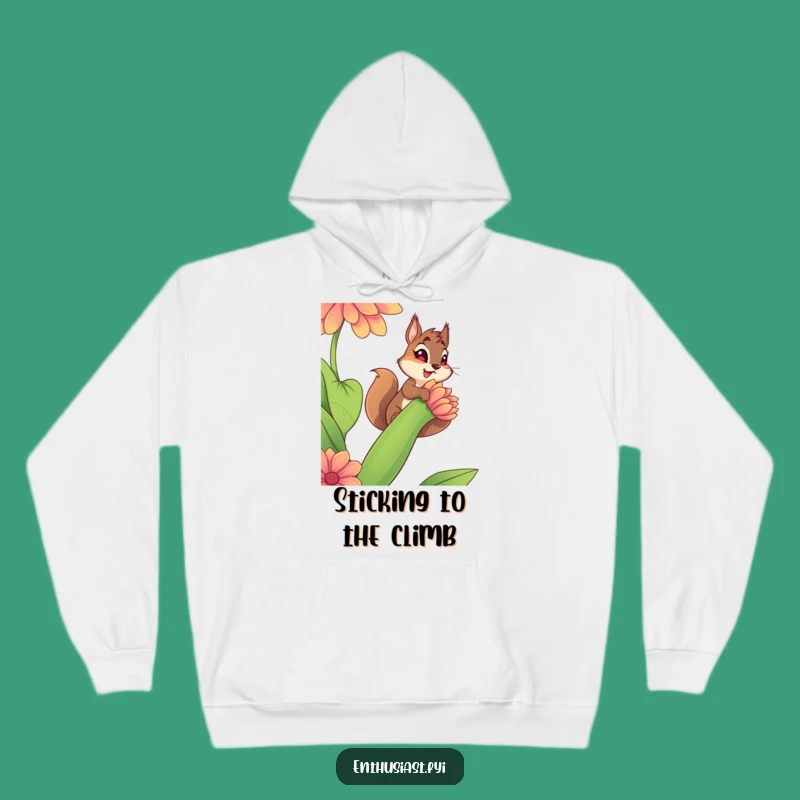 Funny Squirrel Climbing Hoodie - Cozy Comfort for Determined Explorers Gift
