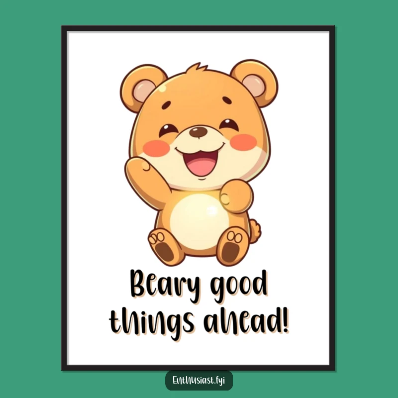 Funny Free Printable Bear Wall Art: Grin Imaginary Object Downloadable Poster