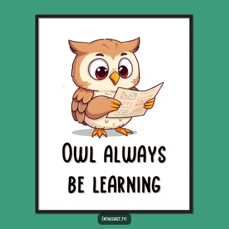 Free Printable Wall Art: Scholarly Owl - Funny Downloadable Decor for Bookworms