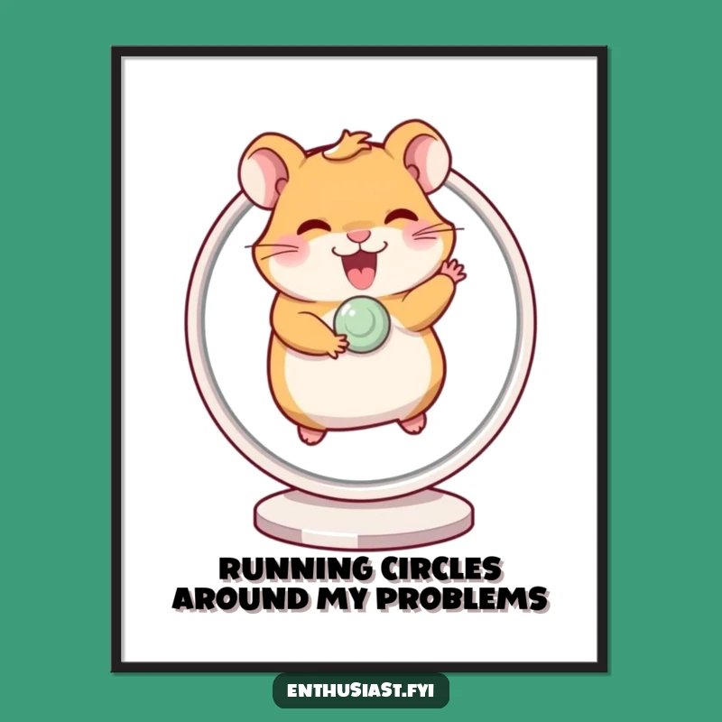 Funny Free Printable Wall Art: Giggling Hamster Wheel - Energetic Downloadable Decor