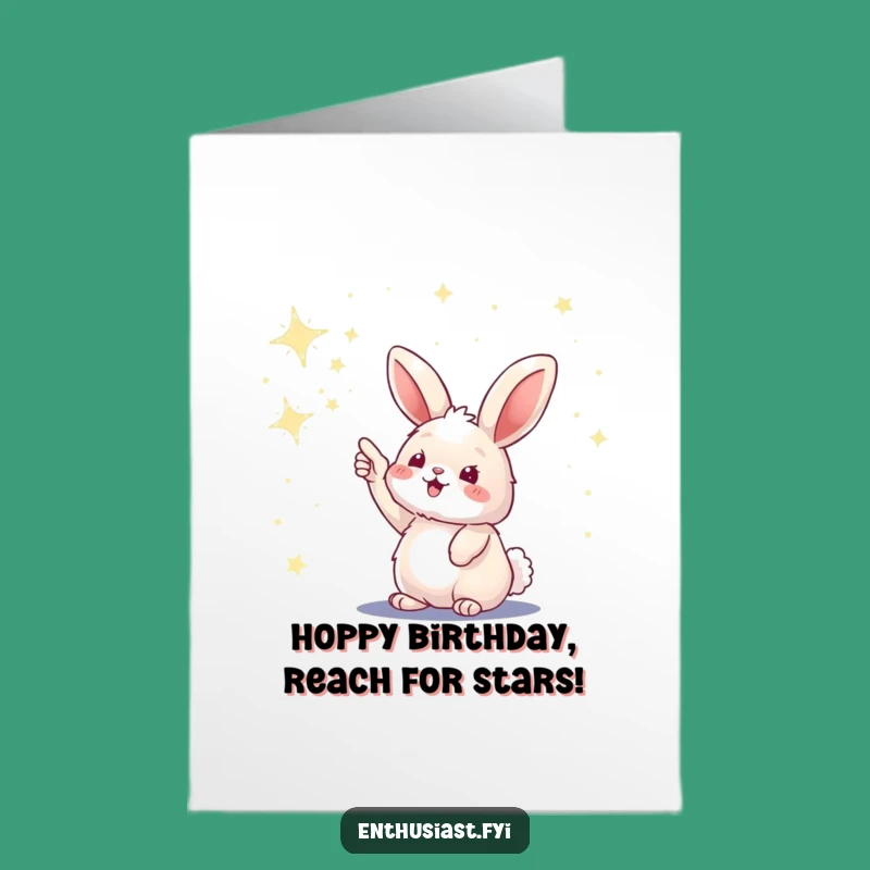 Free Printable Birthday Card: Bunny Stars Funny Downloadable Gift