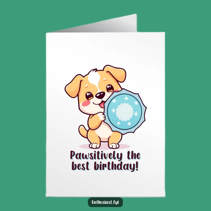 Free Printable Birthday Card: Happy Dog with Sparkling Badge