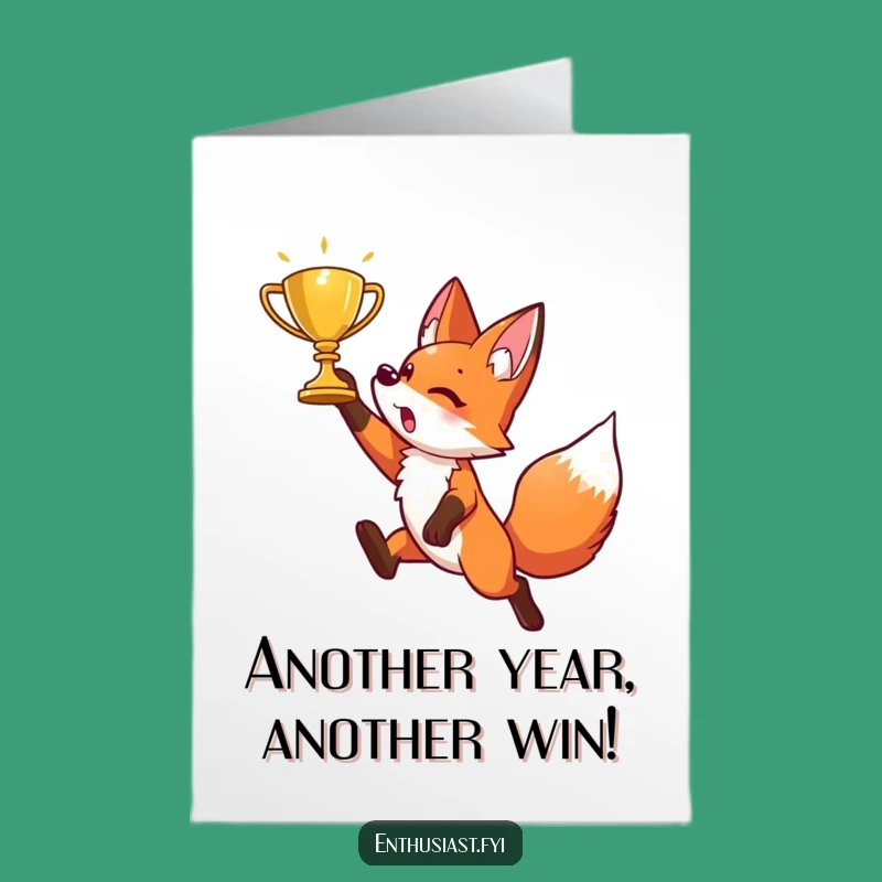 Free Printable Fox Birthday Card: Winning Downloadable Gift for a Champ!