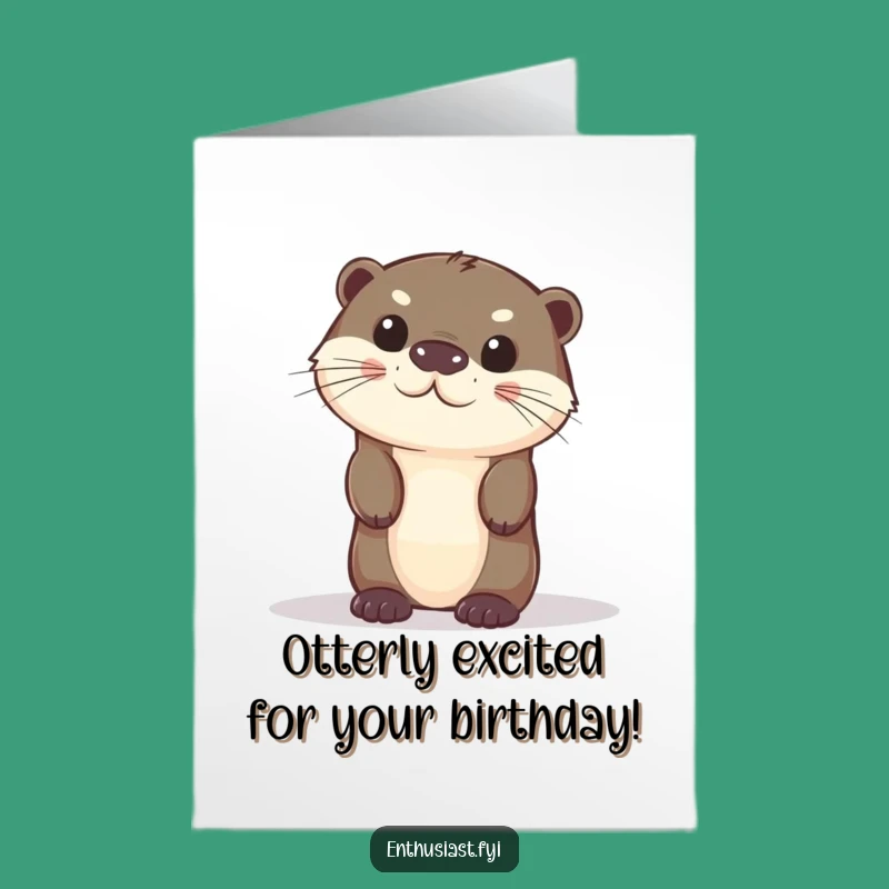 Free Printable Birthday Card: Curious Otter Peek, Funny Surprise Animal, Downloadable Gift