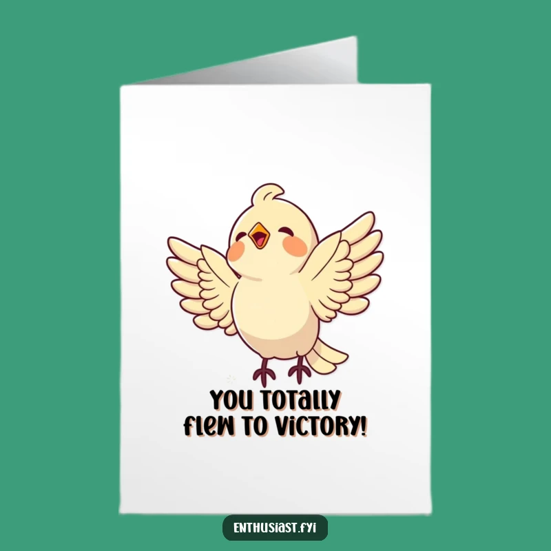 Free Printable Congrats Card: Bird's Shiny Find, Funny Downloadable Success