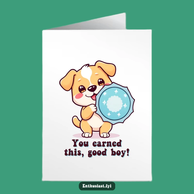 Free Printable Congrats Card: Dog's Sparkling Badge of Honor
