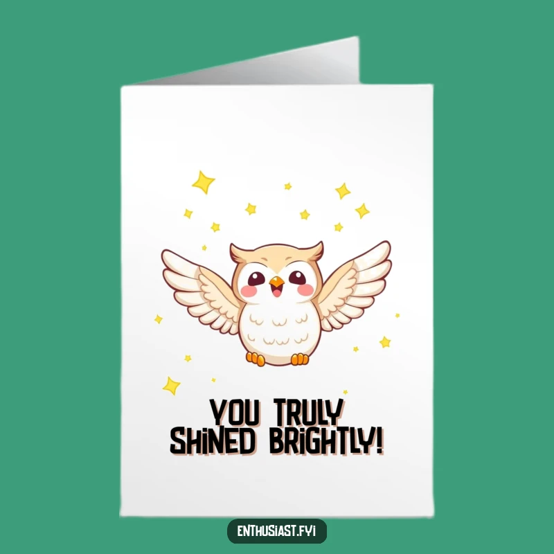 Free Printable Congrats Card: Owl's Starry Flight of Success