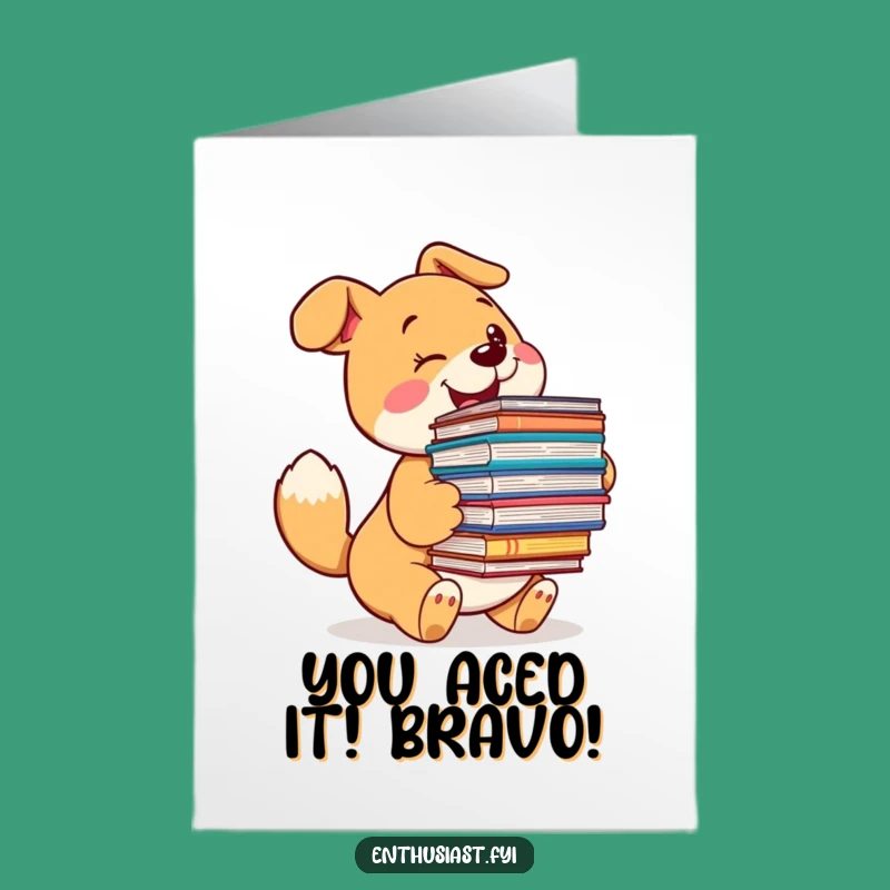 Free Printable Dog Congrats Card: Funny Book Lover Pup, Exciting Achievement Downloadable Gift