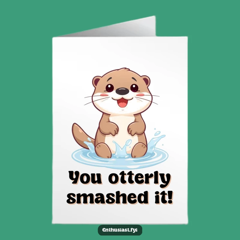 Free Printable Otter Congrats Card: Celebrate with this Funny Downloadable Splash!