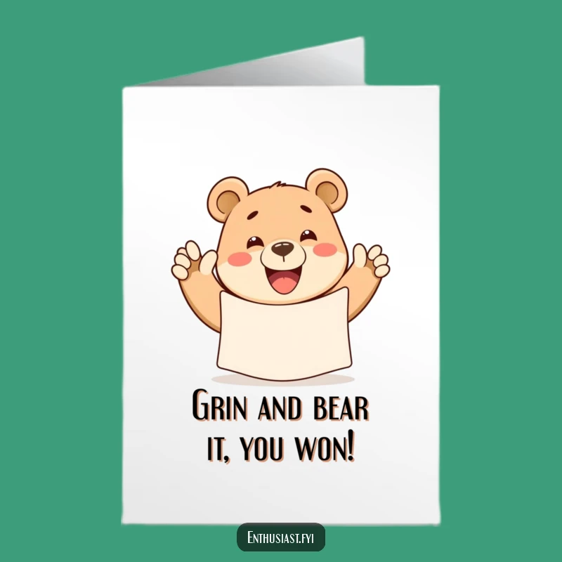 Free Printable Congrats Card: Cheerful Bear Banner - Print at Home Success Gift