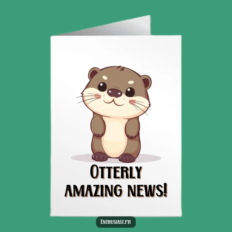 Free Printable Congrats Card: Sneaky Otter Reveal, Funny Success Animal, Downloadable Gift