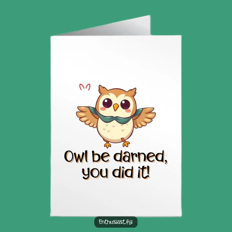 Free Printable Congrats Card: Super Owl in Flight - Print at Home Victory