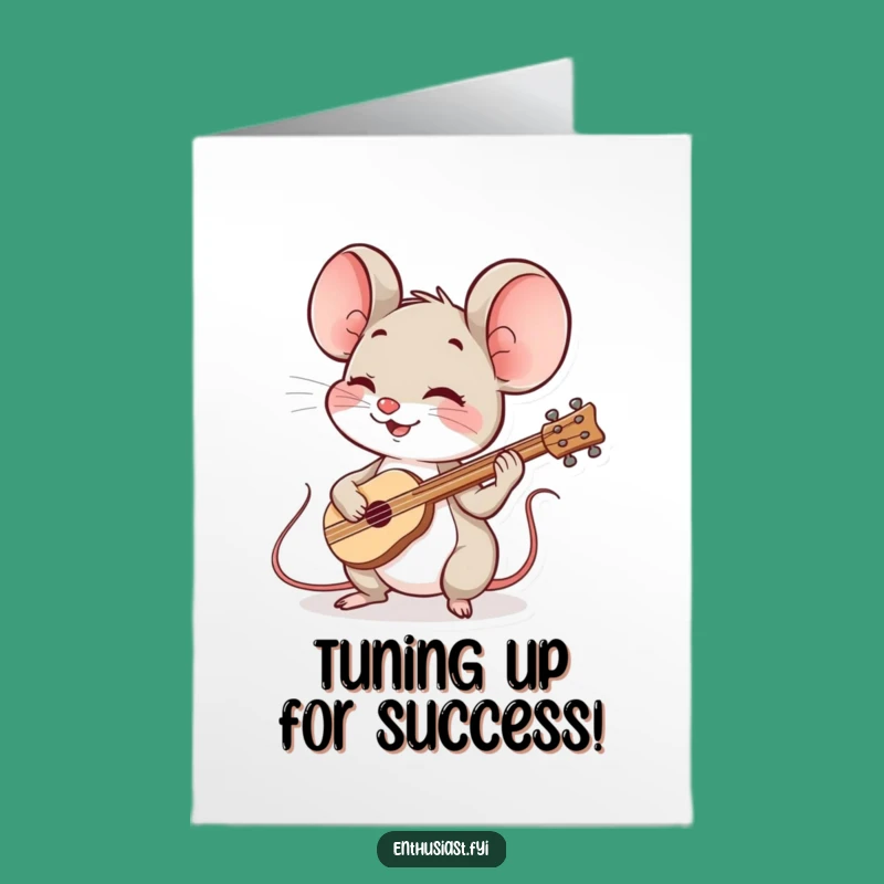 Free Printable Mouse Congrats Card: Musician Funny Downloadable Gift