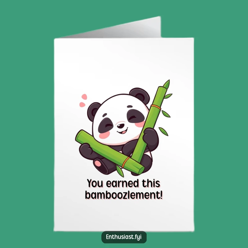 Free Printable Congrats Card: Panda Hugs Bamboo - Happy Downloadable Greeting