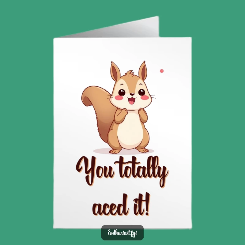 Free Printable Squirrel Cheer Card: High-Energy Congratulations Downloadable Gift for Victories