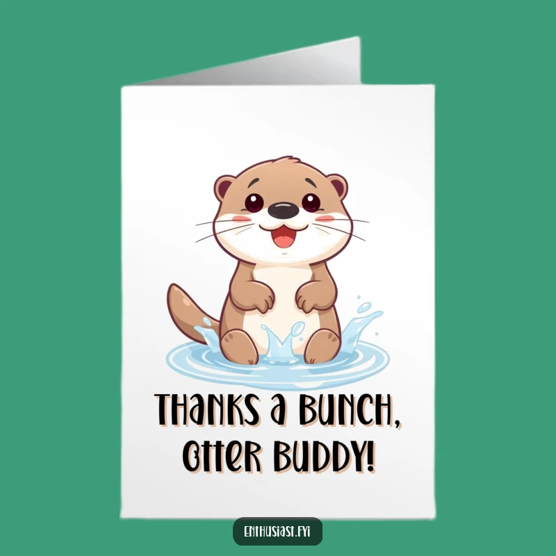 Free Printable Otter Thank You Card: A Thankful Downloadable Gift with a Splash!