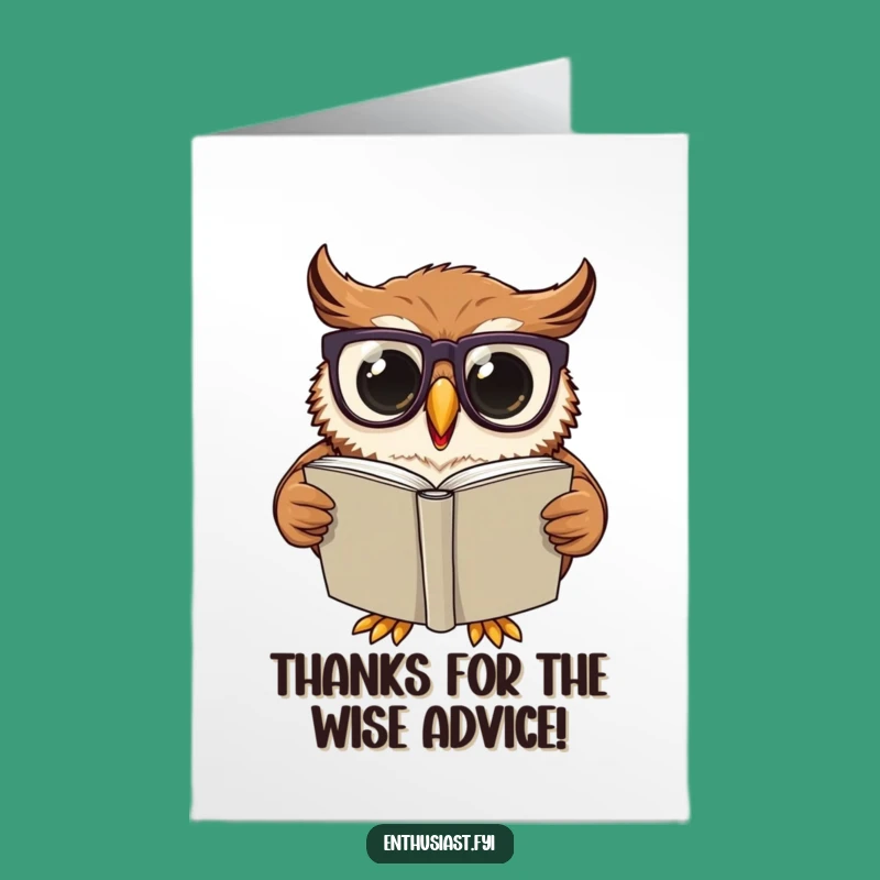 Free Printable Thank You Card: Owl's Gratitude for Knowledge Humorous Downloadable Gift