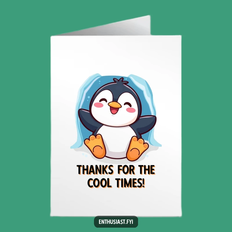 Free Printable Thank You Card: Penguin's Rainbow Slide Thanks